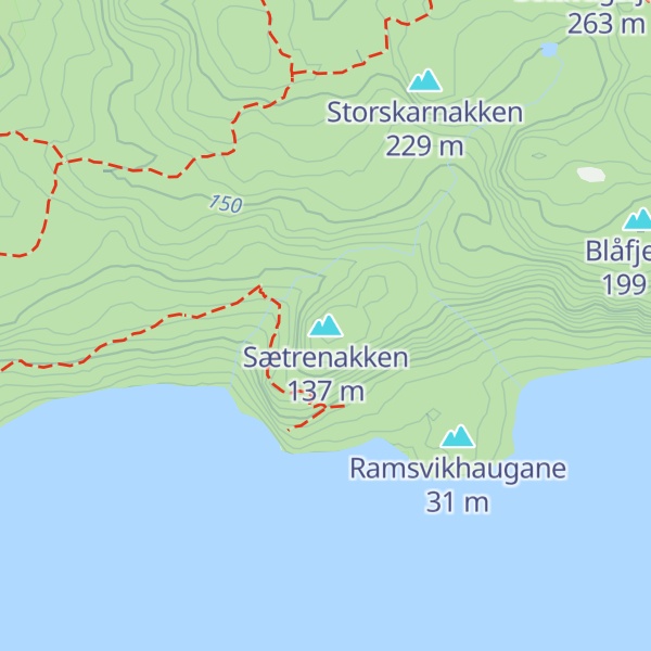 Map of Sætrenakken