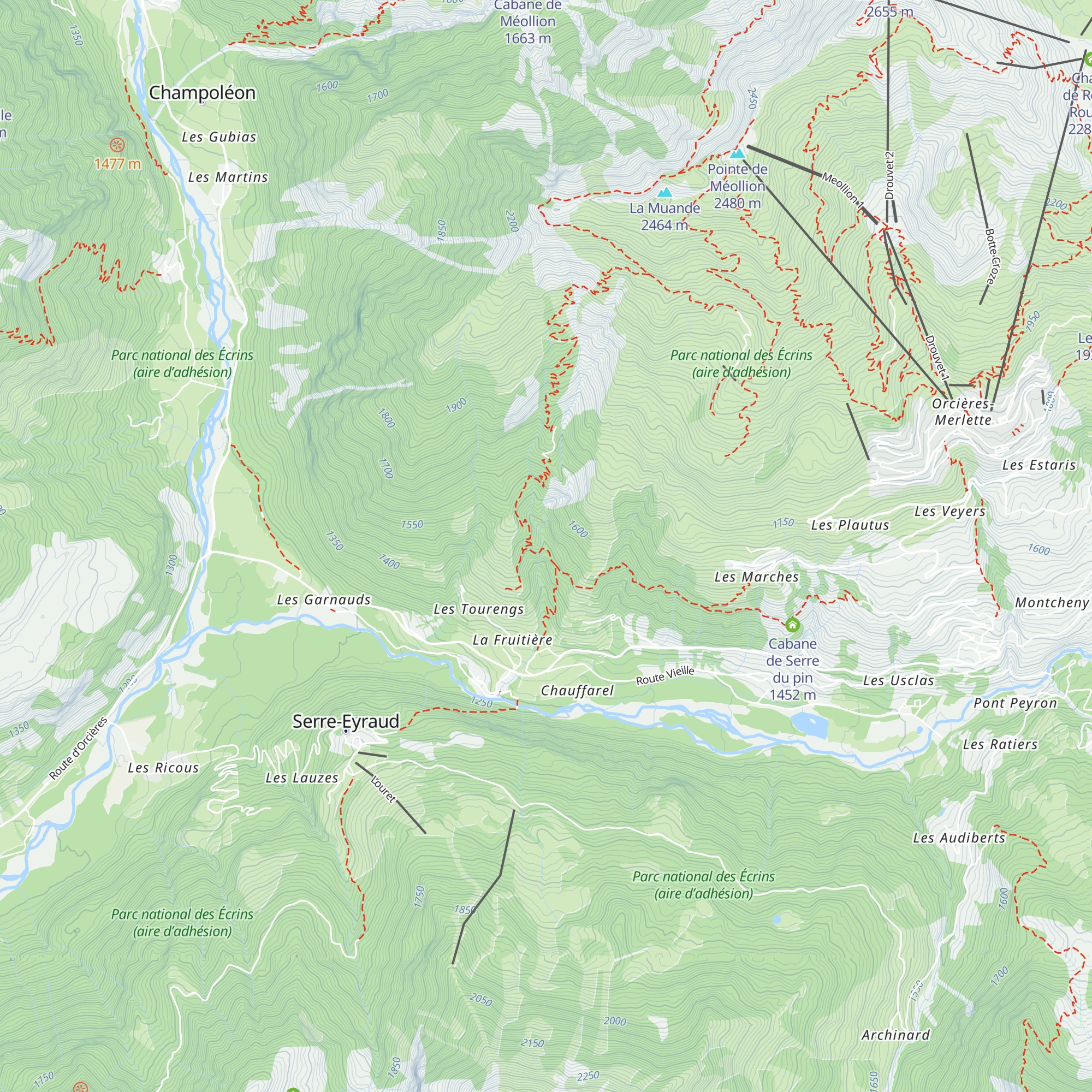 Cabane de Merdarel map