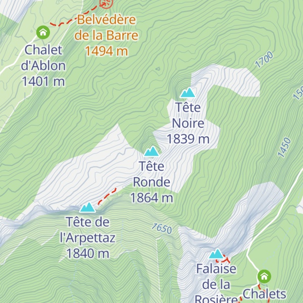 Map of Tête Ronde