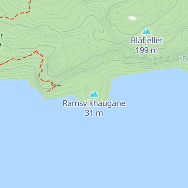 Map of Ramsvikhaugane