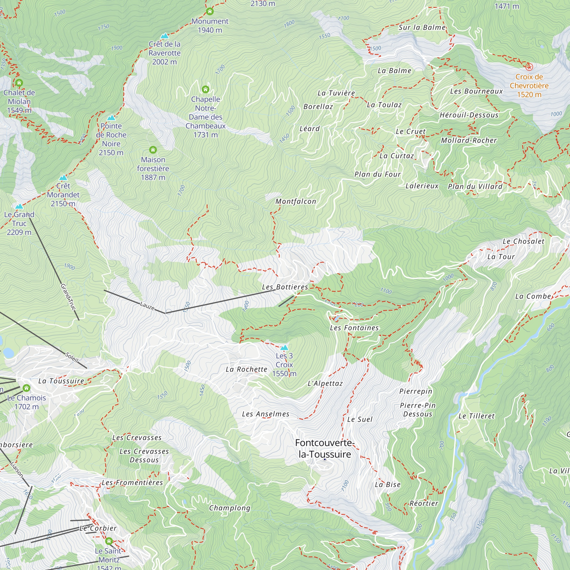La Corbacière map