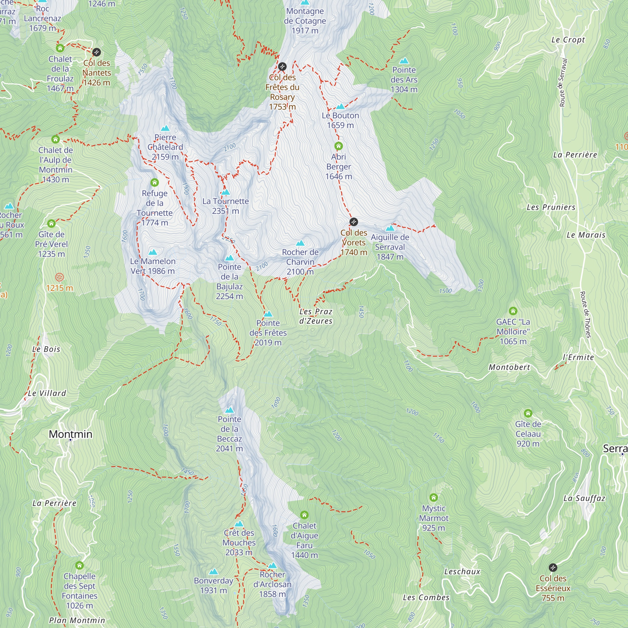 Les Praz d'Zeures map