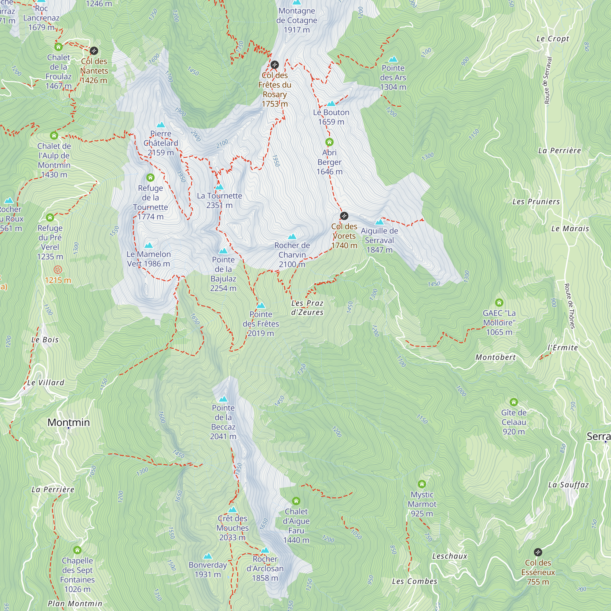 Les Praz d'Zeures map