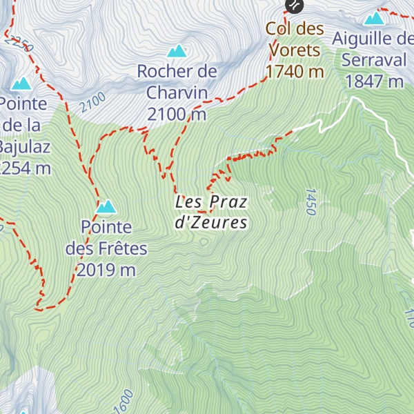 Map of Les Praz d'Zeures