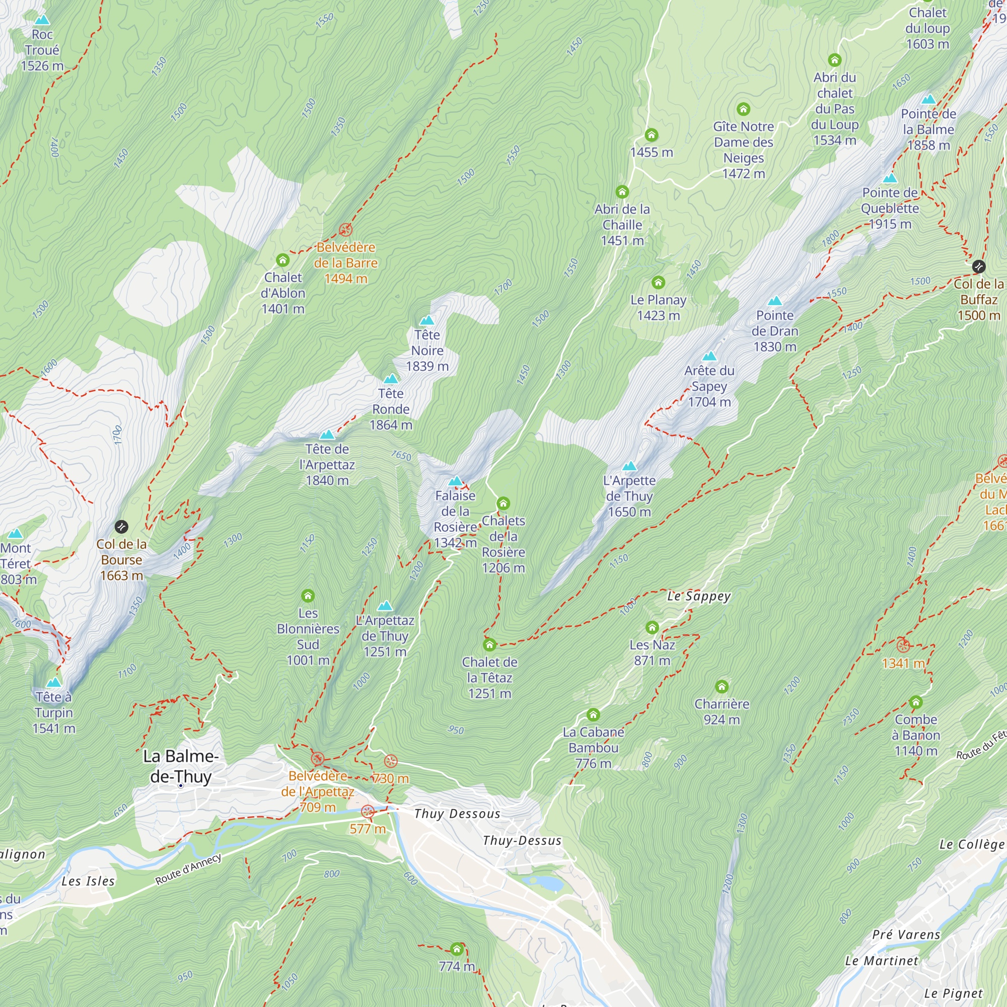Chalets de la Rosière map