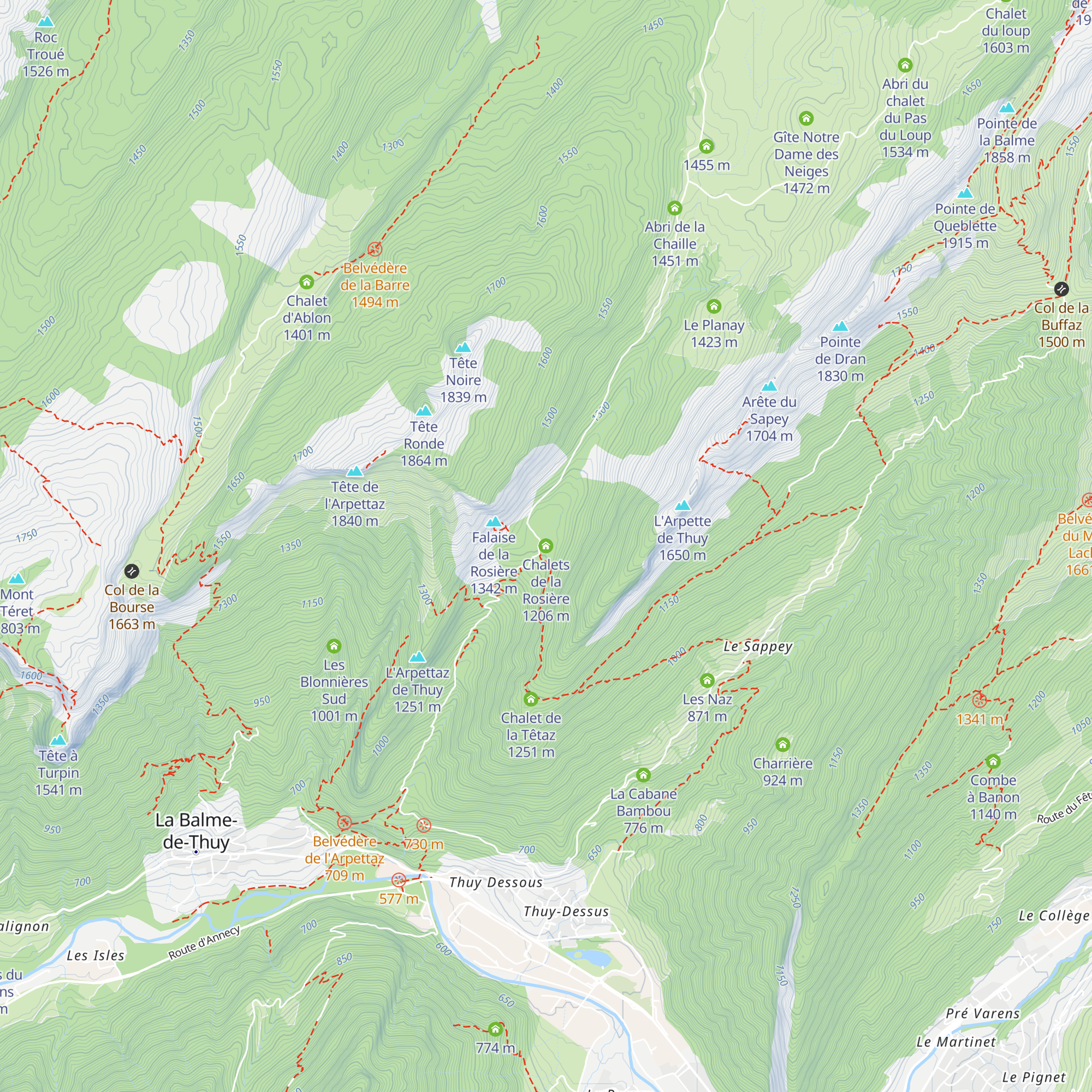 Chalets de la Rosière map