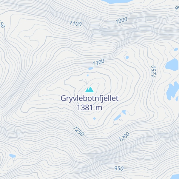 Map of Gryvlebotnfjellet