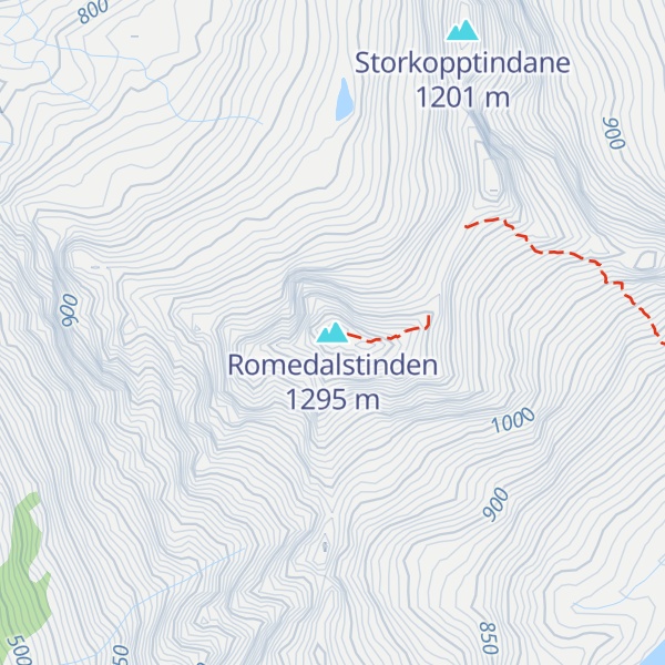 Map of Romedalstinden