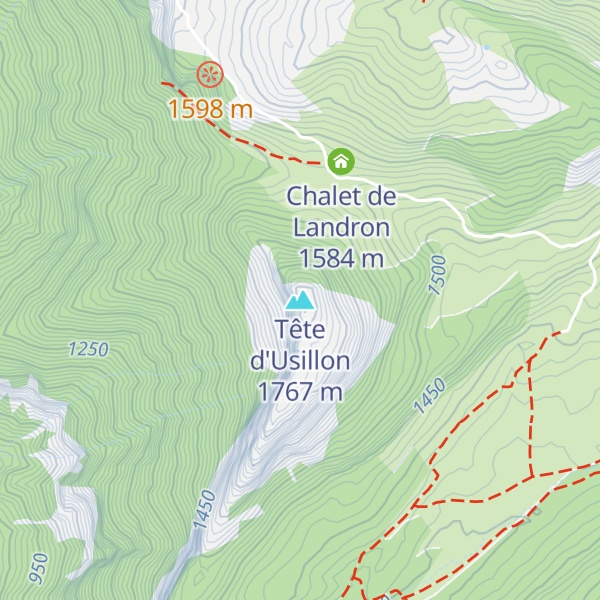 Map of Tête d'Usillon