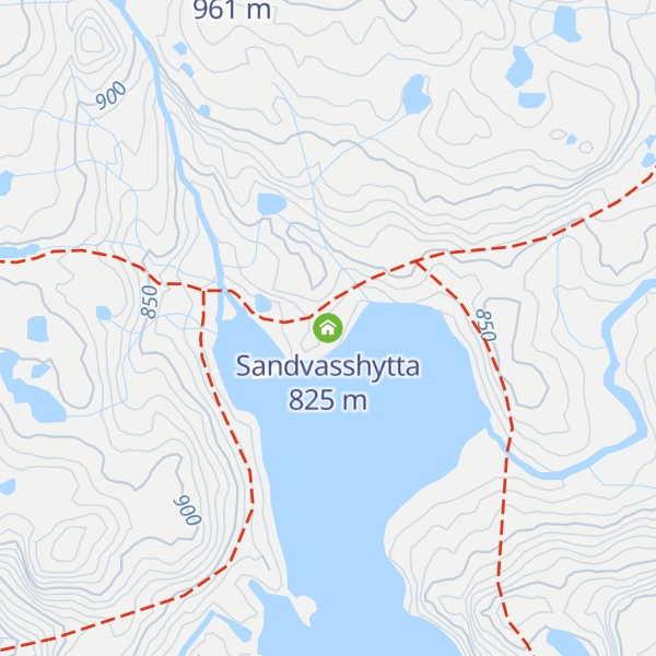 Map of Sandvasshytta