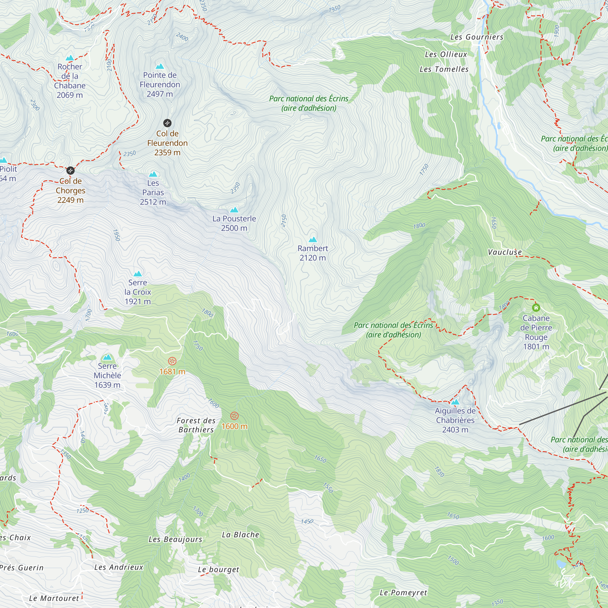 Cabane de la Gardette map