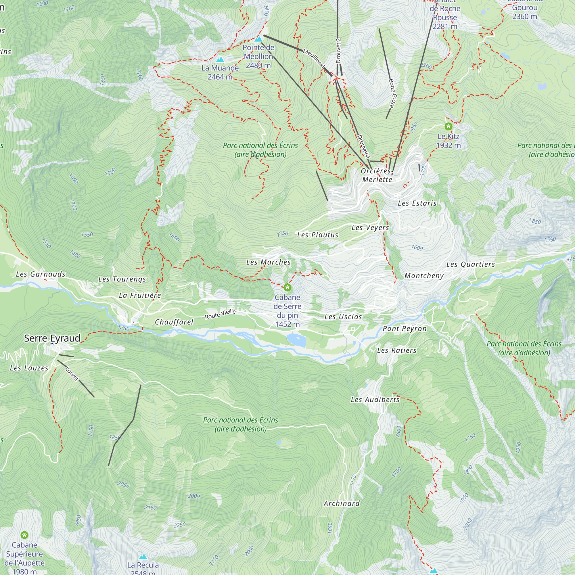 Cabane de Serre du pin map