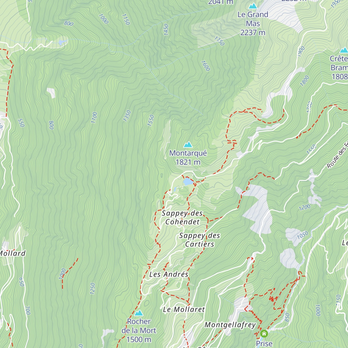 Refuge du lac de la Grande Léchère map
