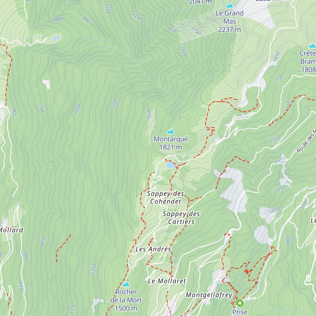 Refuge du lac de la Grande Léchère map