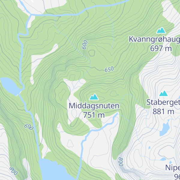 Map of Middagshaugane