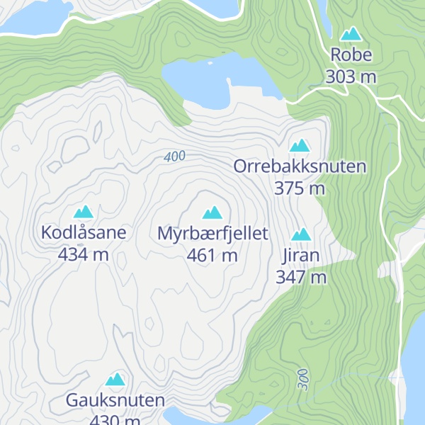Map of Myrbærfjellet
