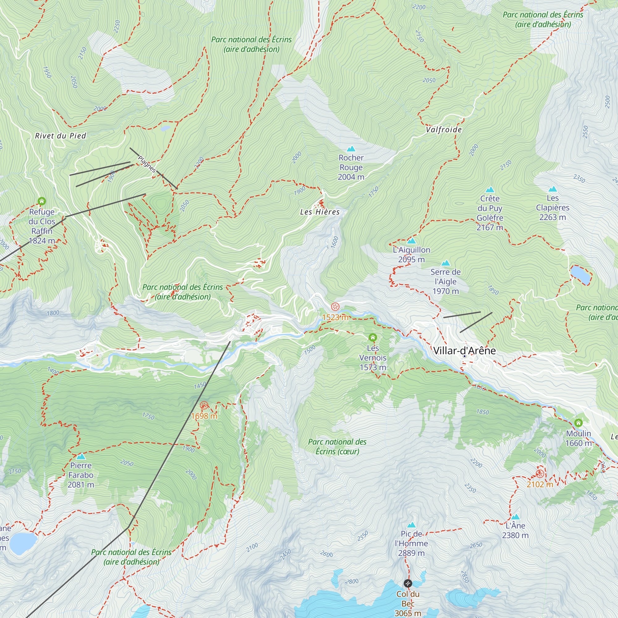 Centre d'incendie et de secours de La Grave map