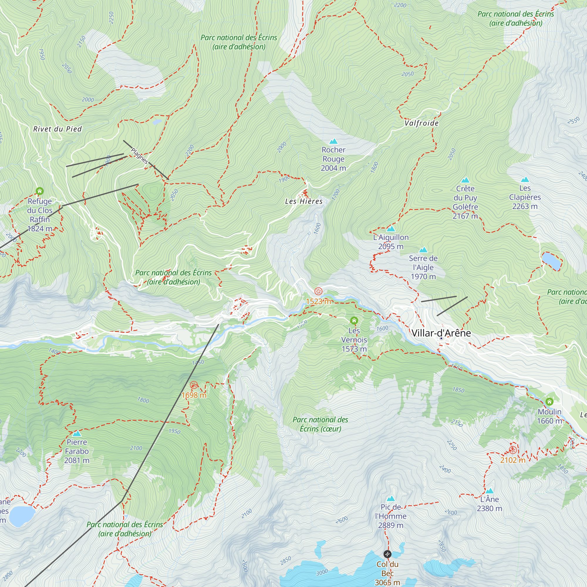 Centre d'incendie et de secours de La Grave map
