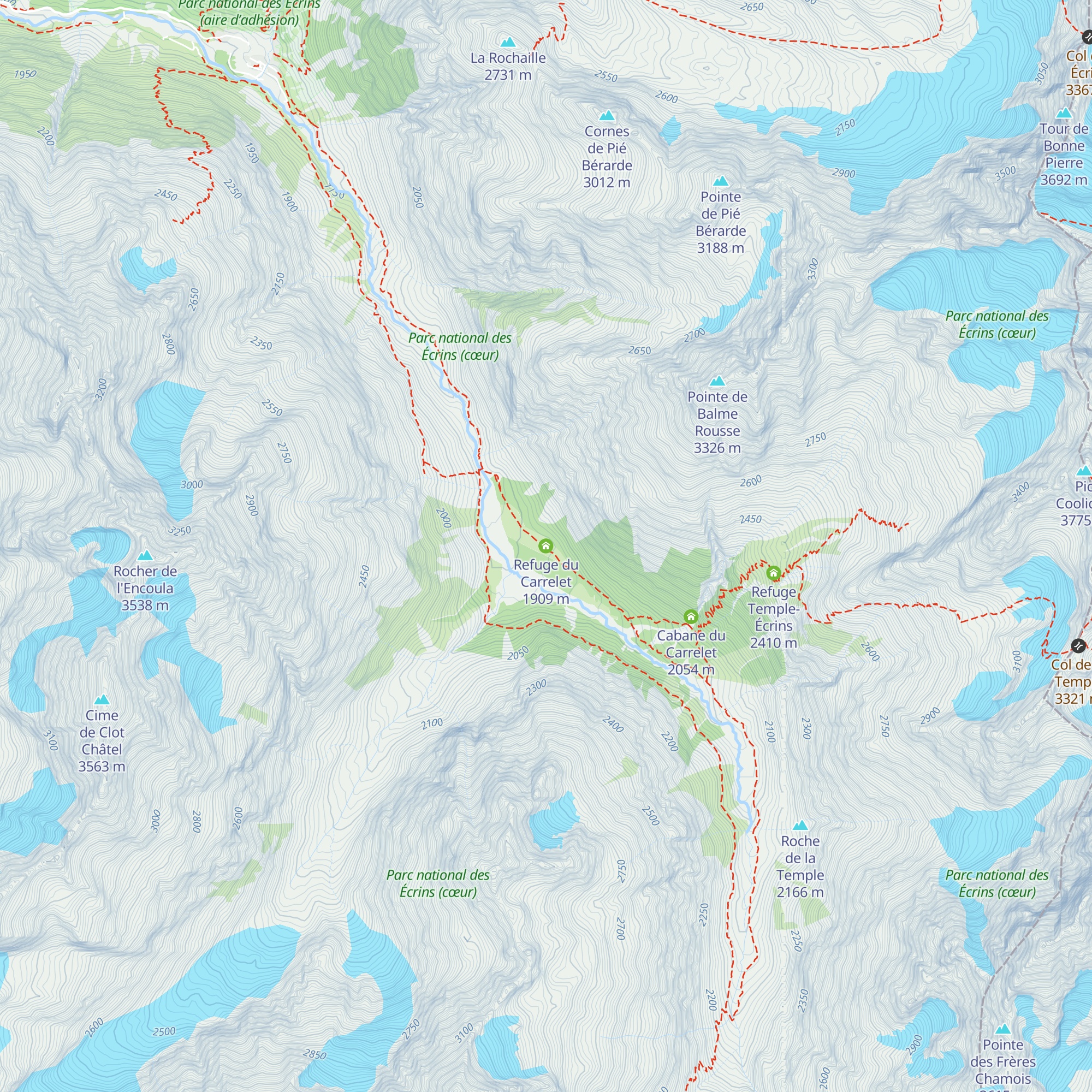 Refuge du Carrelet map