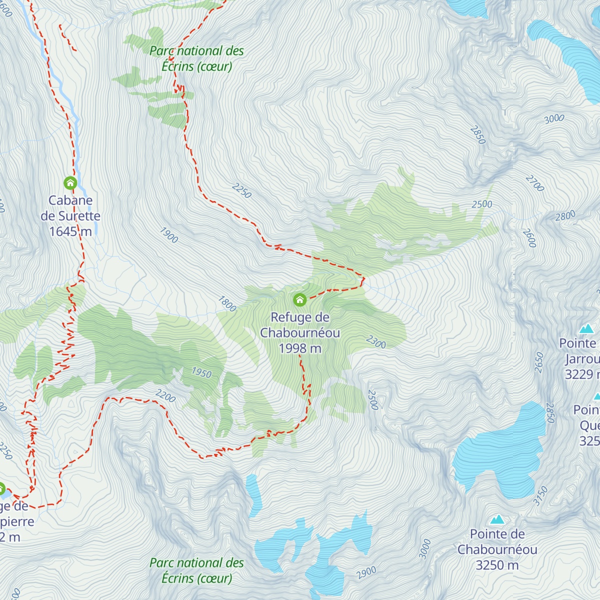 Refuge de Chabournéou map