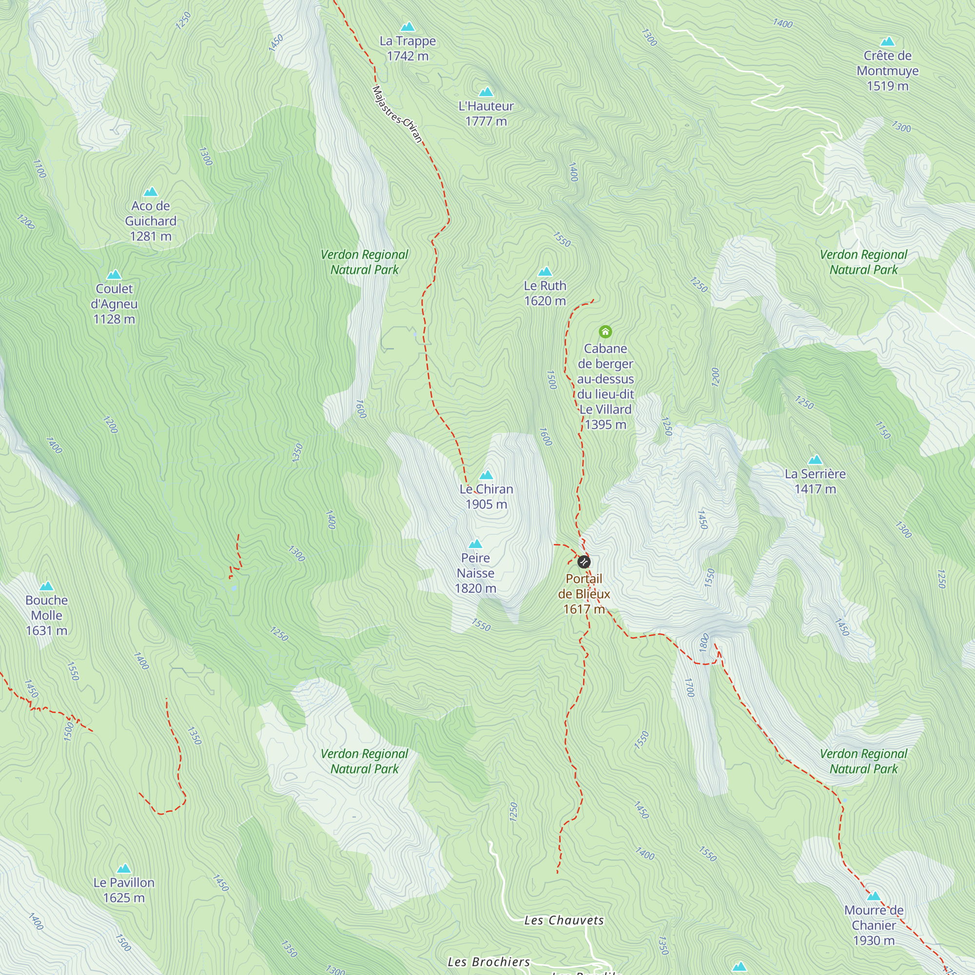 Cabane du Mont Chiran map