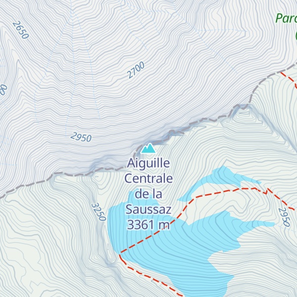 Map of Aiguille Centrale de la Saussaz