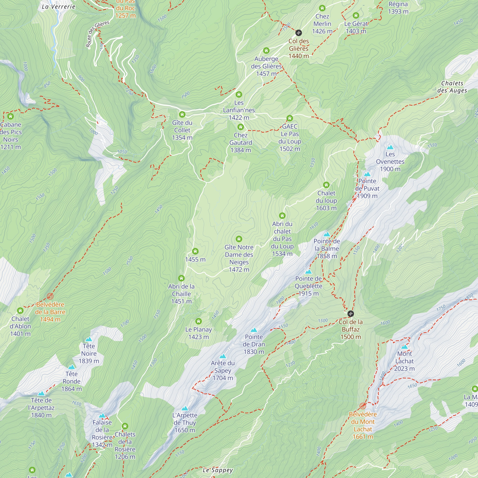 Gîte Notre Dame des Neiges map