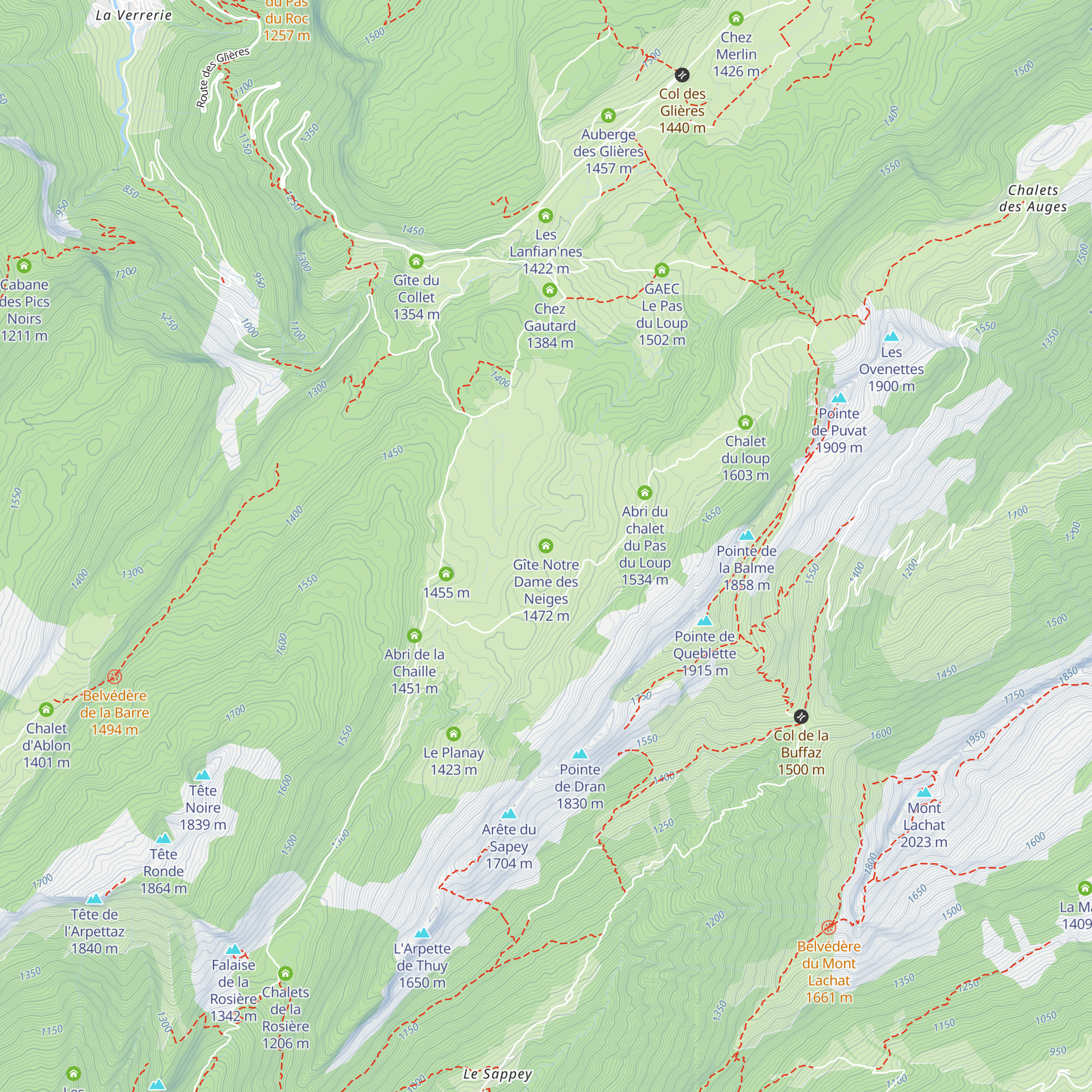 Gîte Notre Dame des Neiges map