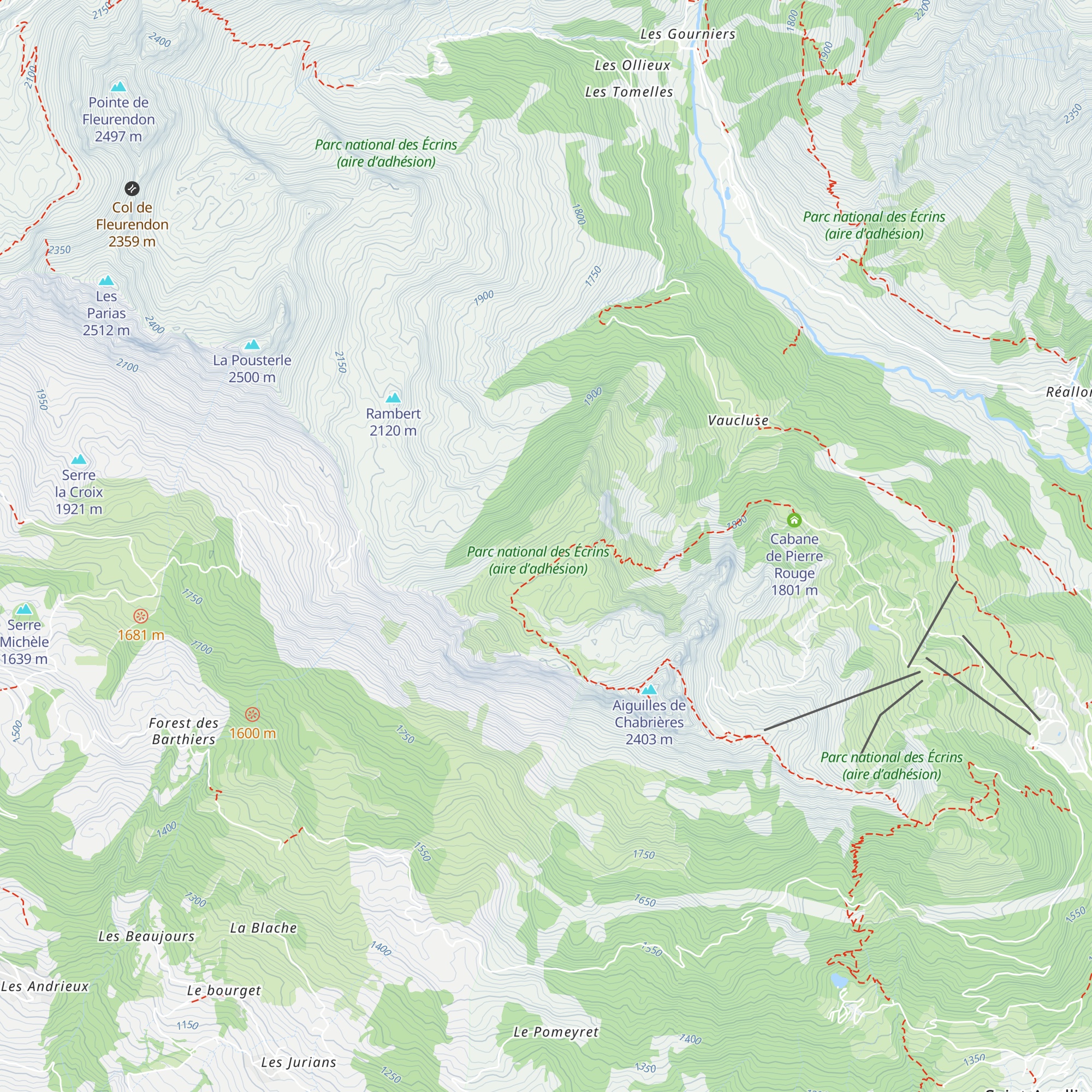 Cabane des Rougnous map