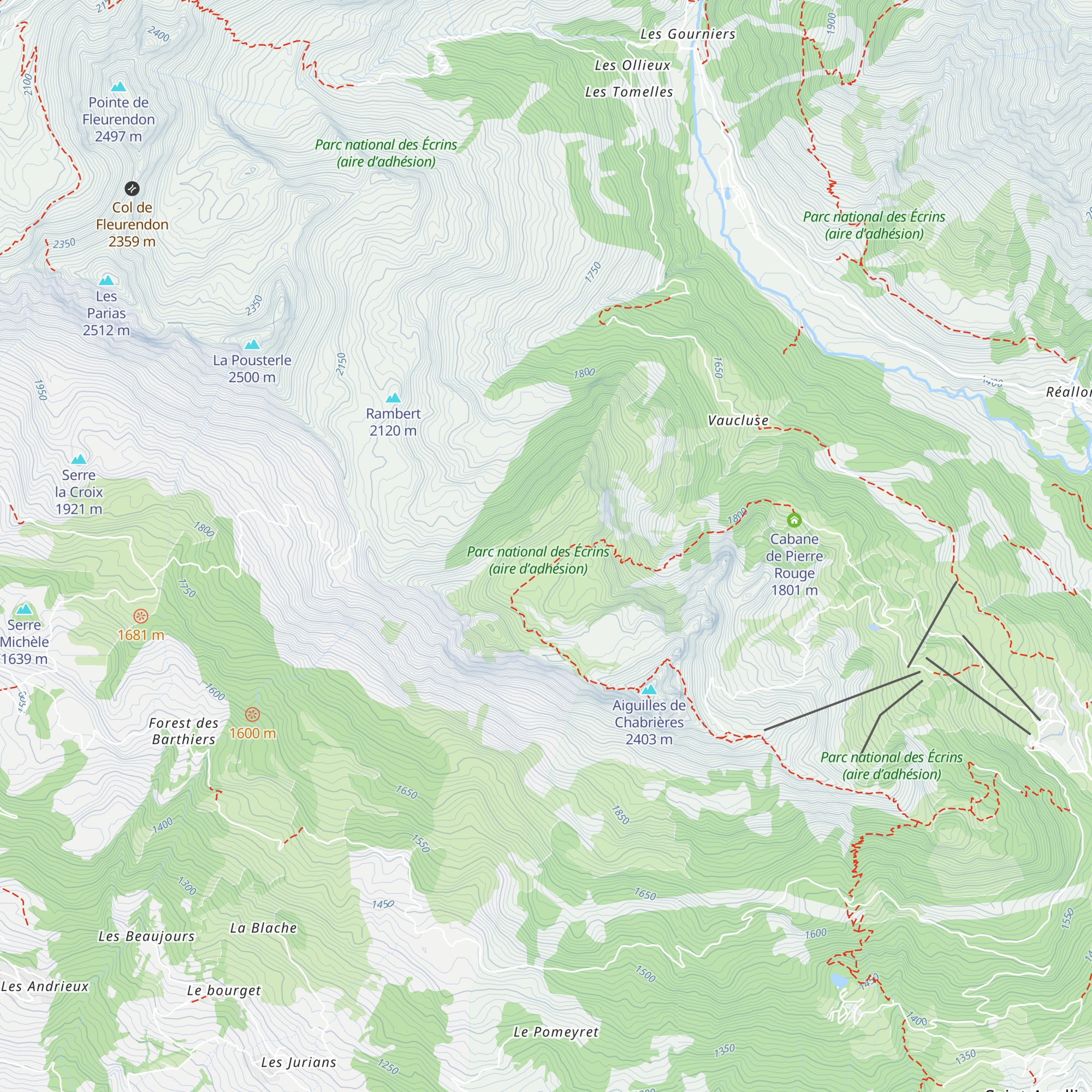 Cabane des Rougnous map
