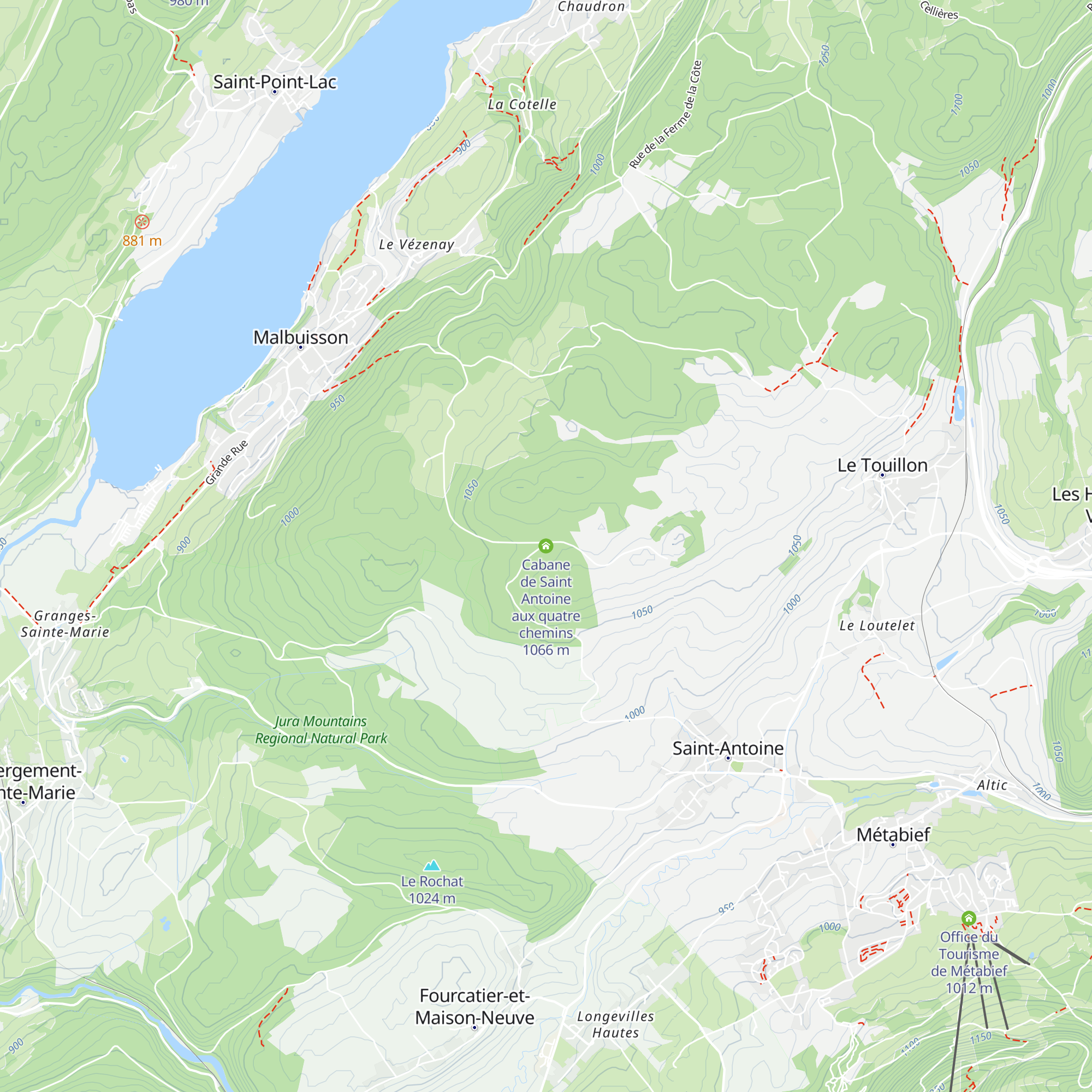 Cabane de Saint Antoine aux quatre chemins map