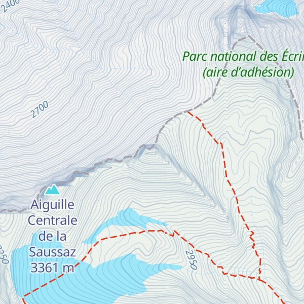 Map of Aiguille Orientale de la Saussaz