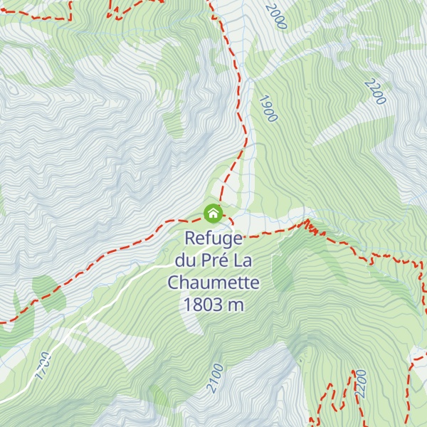 Map of Refuge du Pré La Chaumette