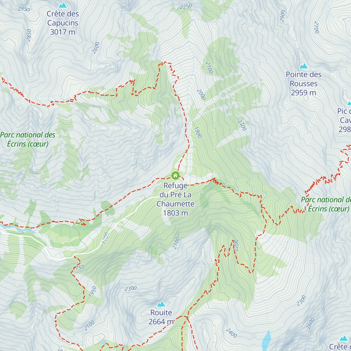 Refuge du Pré La Chaumette map