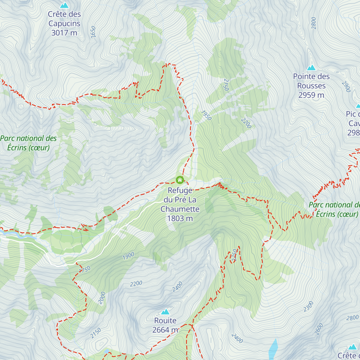 Refuge du Pré La Chaumette map