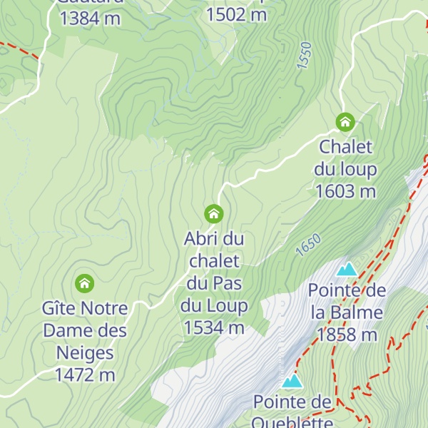 Map of Abri du chalet du Pas du Loup