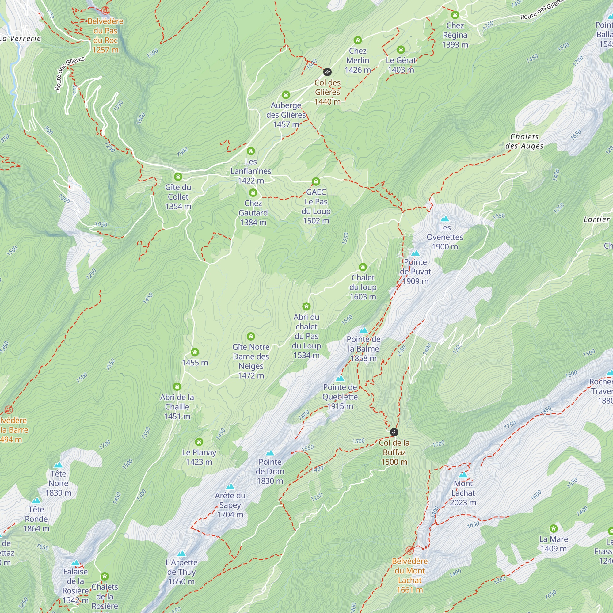 Abri du chalet du Pas du Loup map