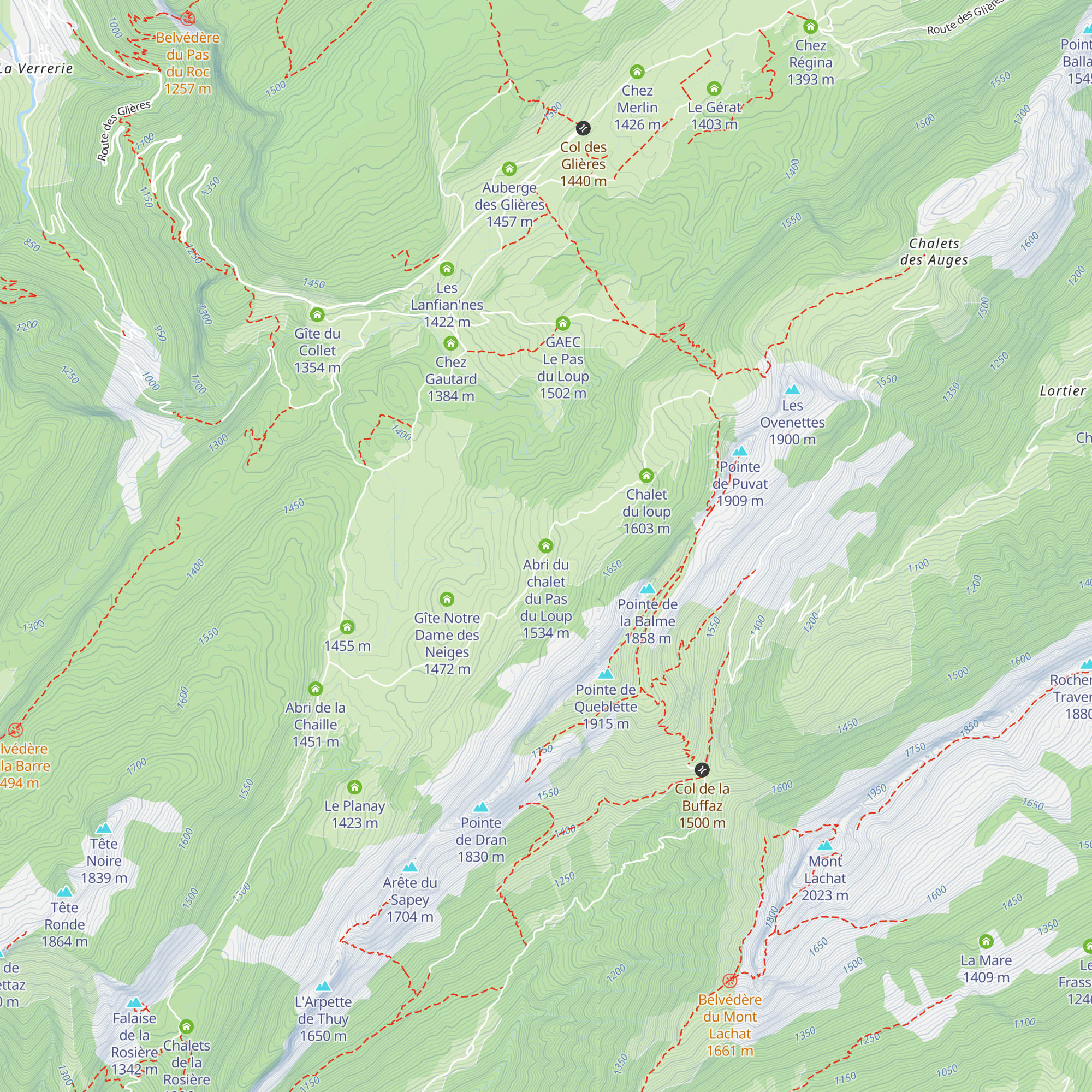 Abri du chalet du Pas du Loup map