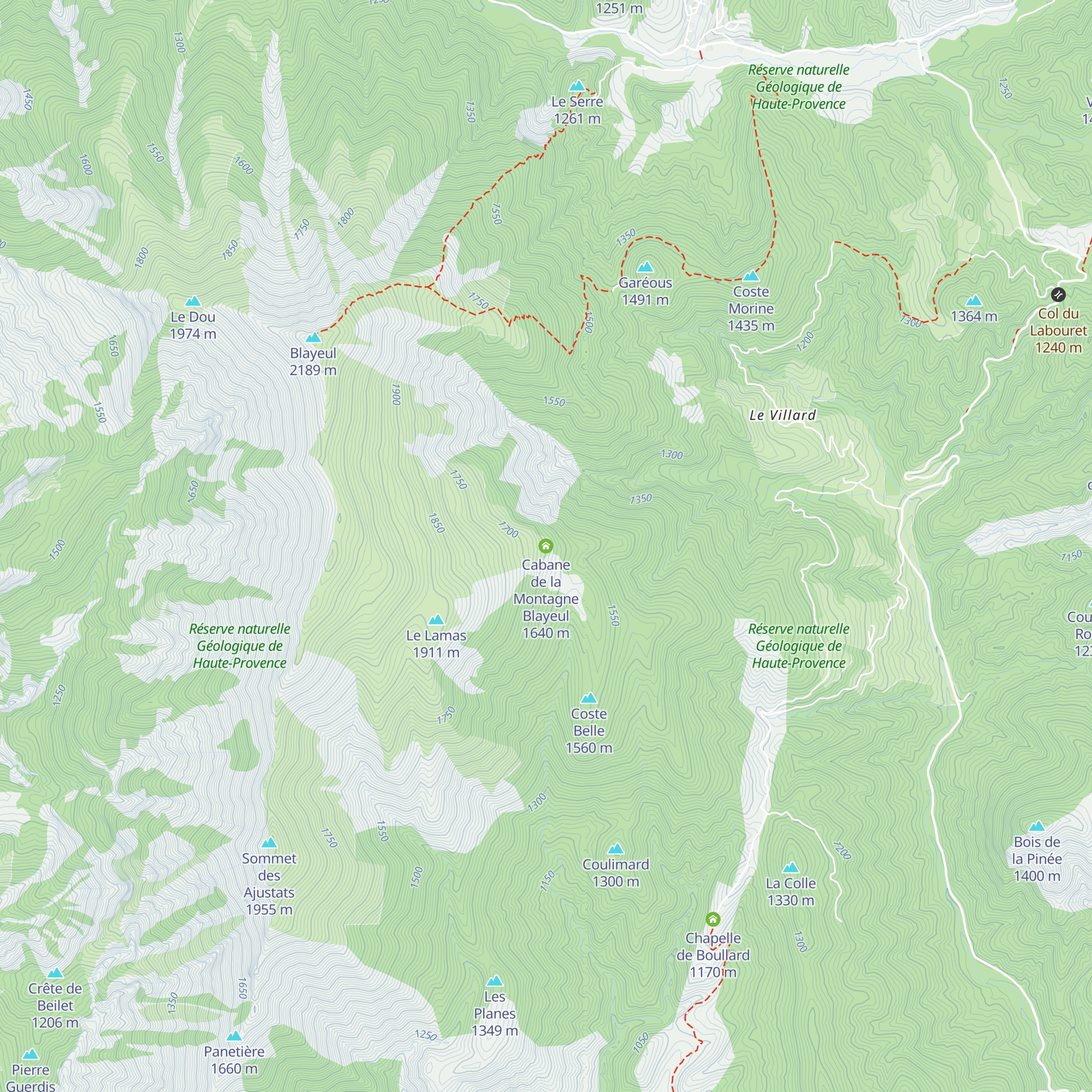 Cabane de la Montagne Blayeul map