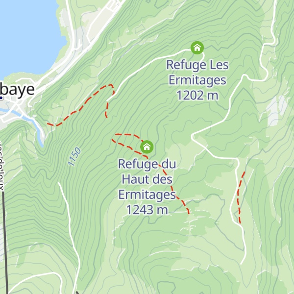 Map of Refuge du Haut des Ermitages