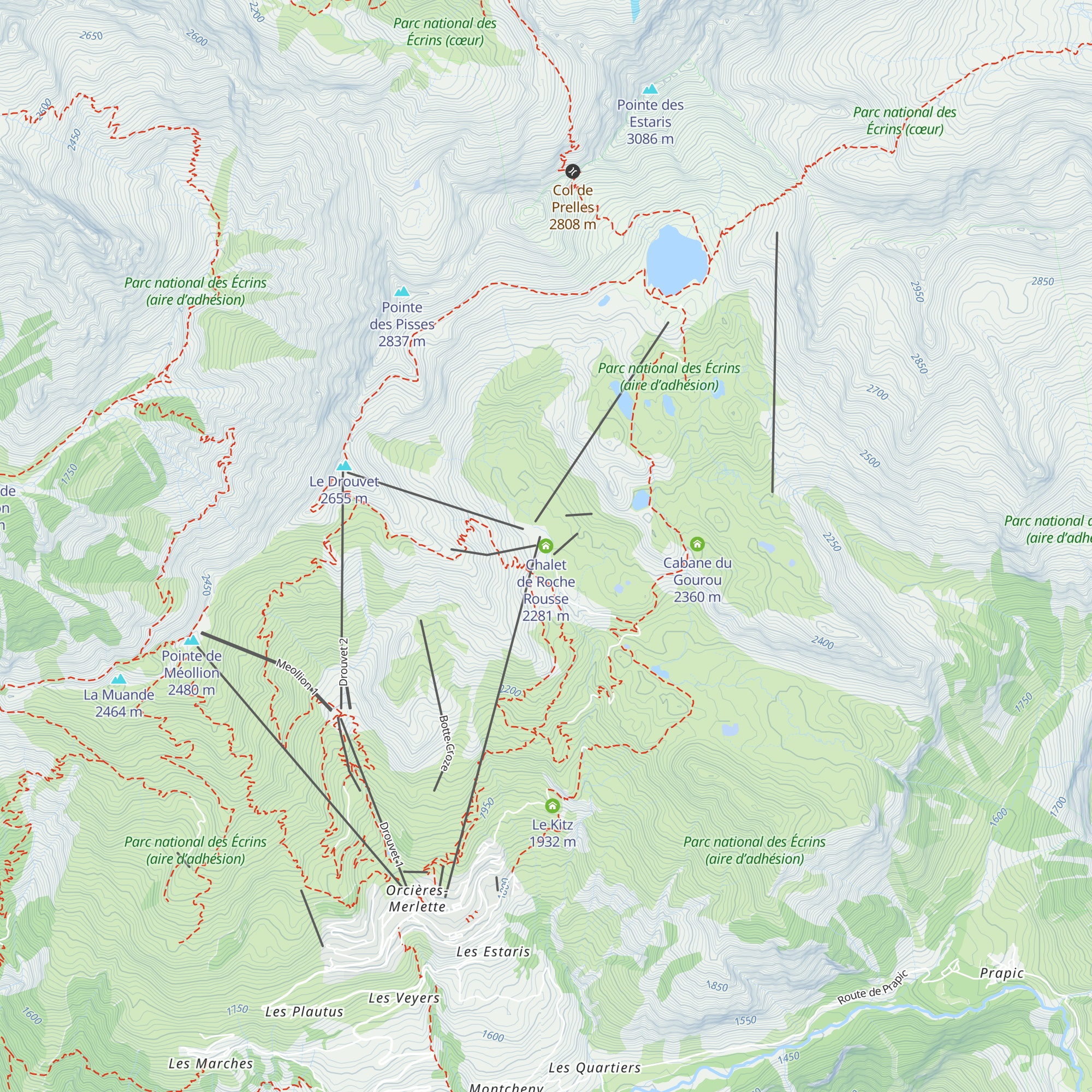 Chalet de Roche Rousse map