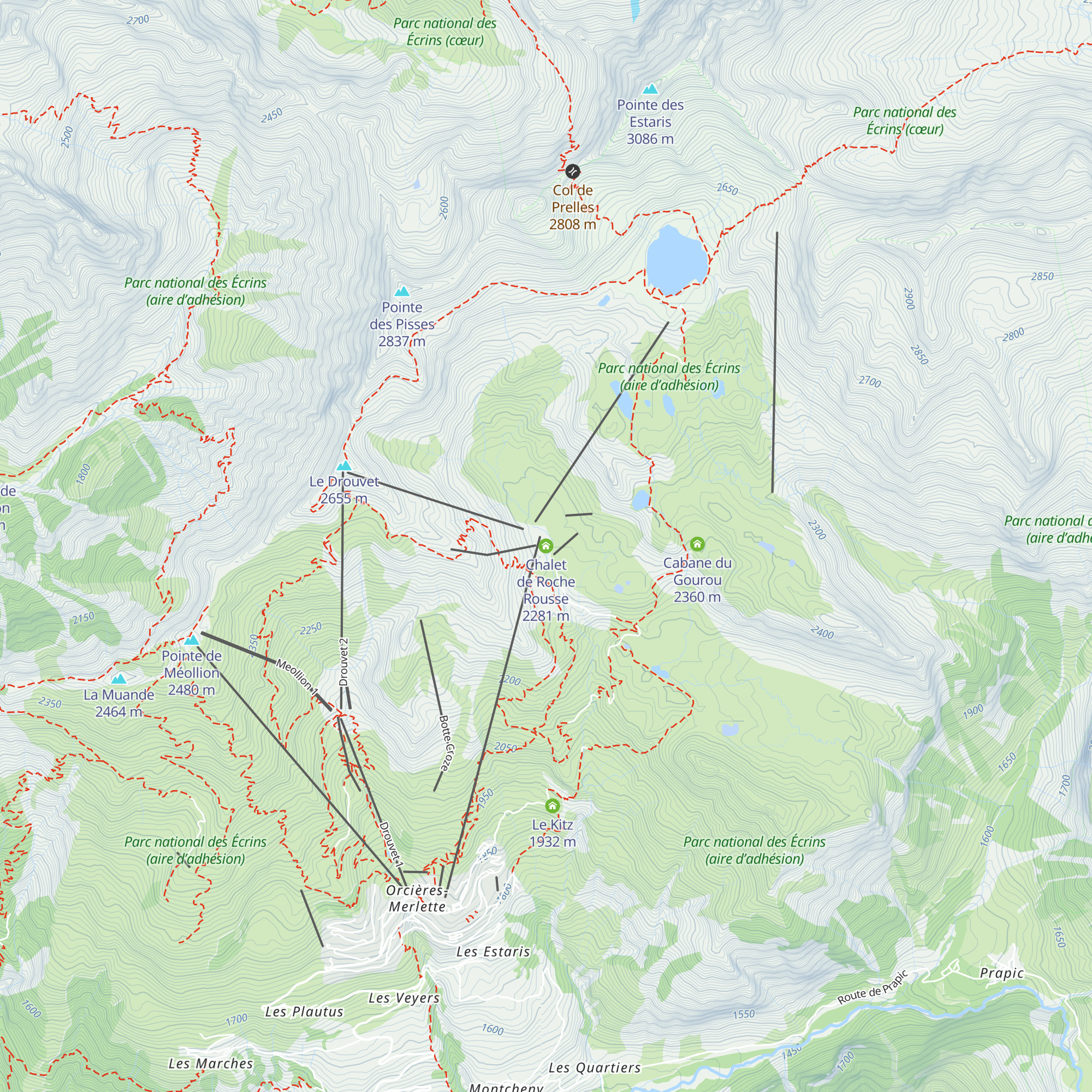 Chalet de Roche Rousse map