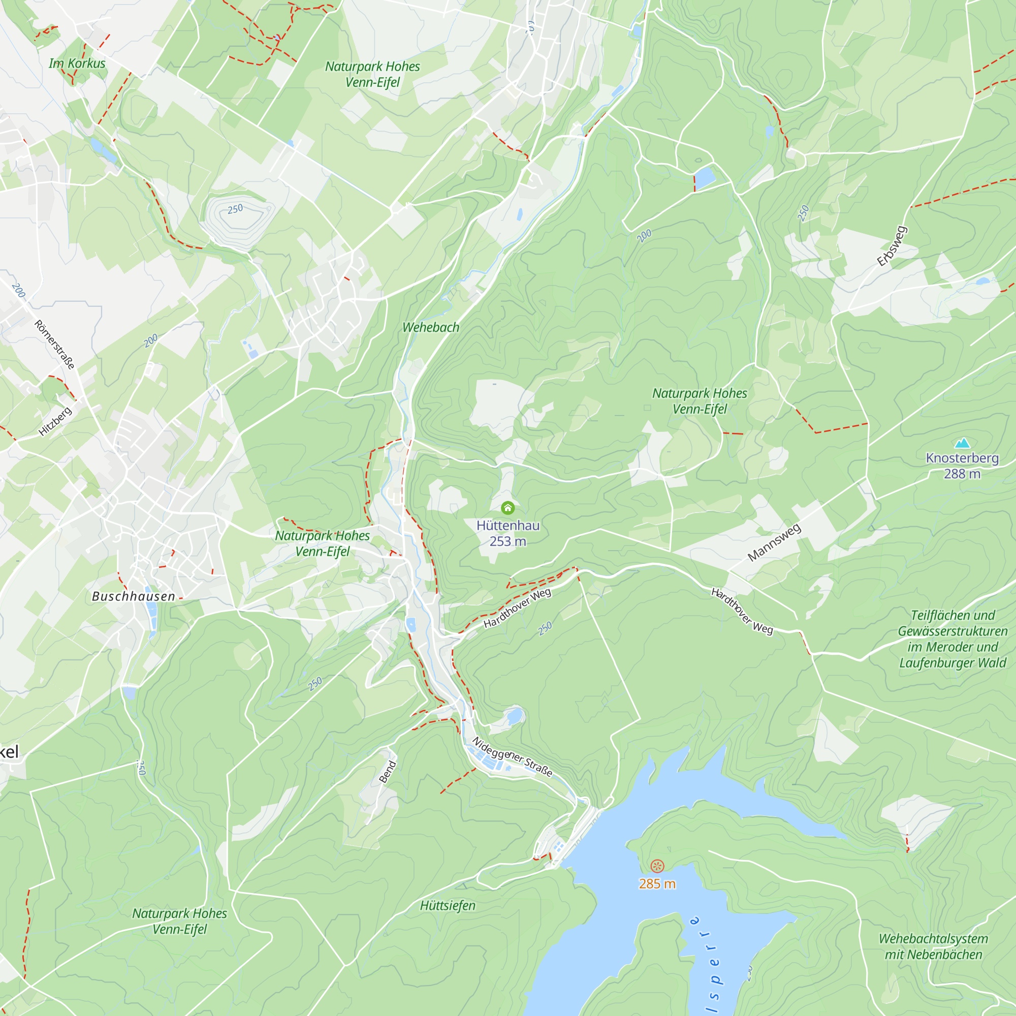 Hüttenhau map