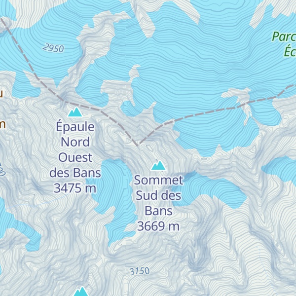 Map of Sommet Nord des Bans