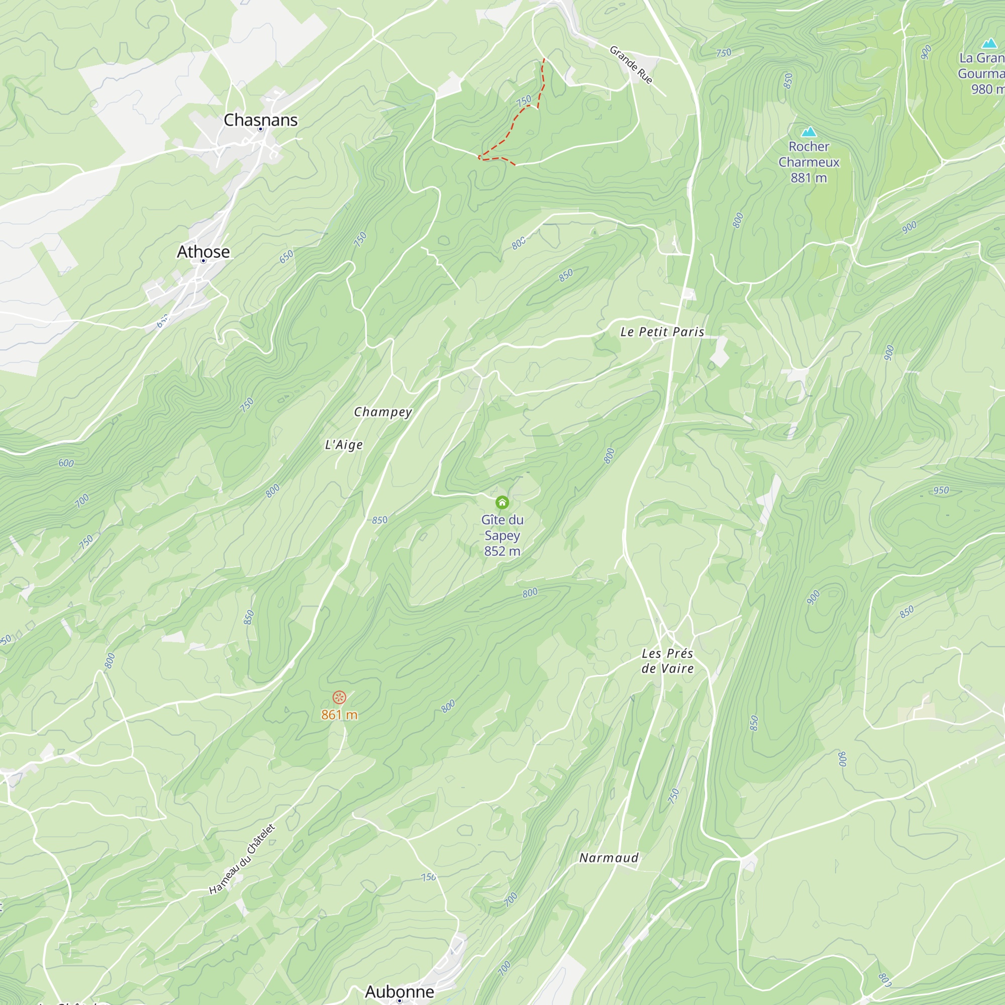 Gîte du Sapey map