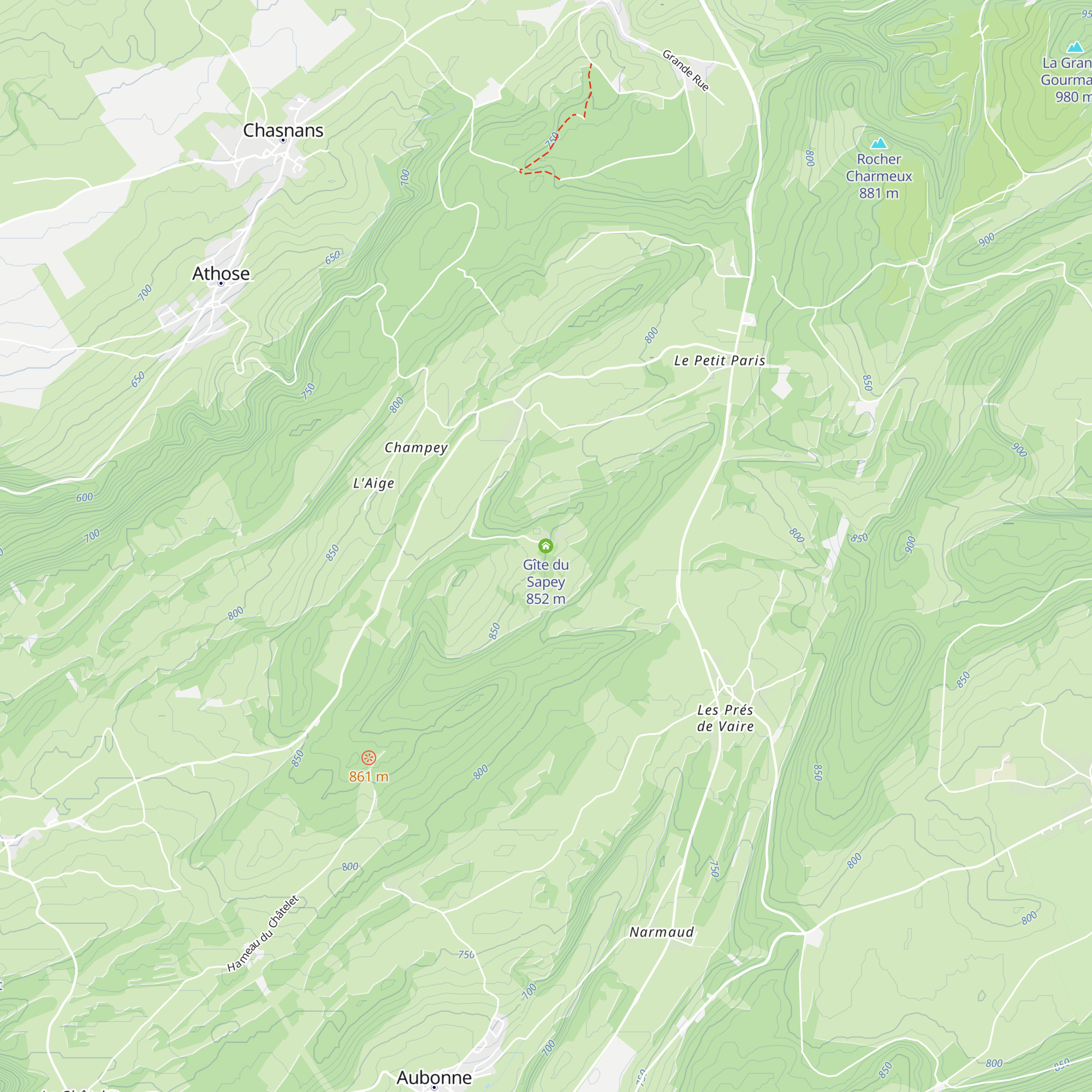 Gîte du Sapey map