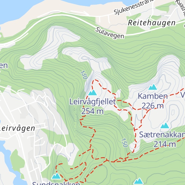 Map of Leirvågfjellet