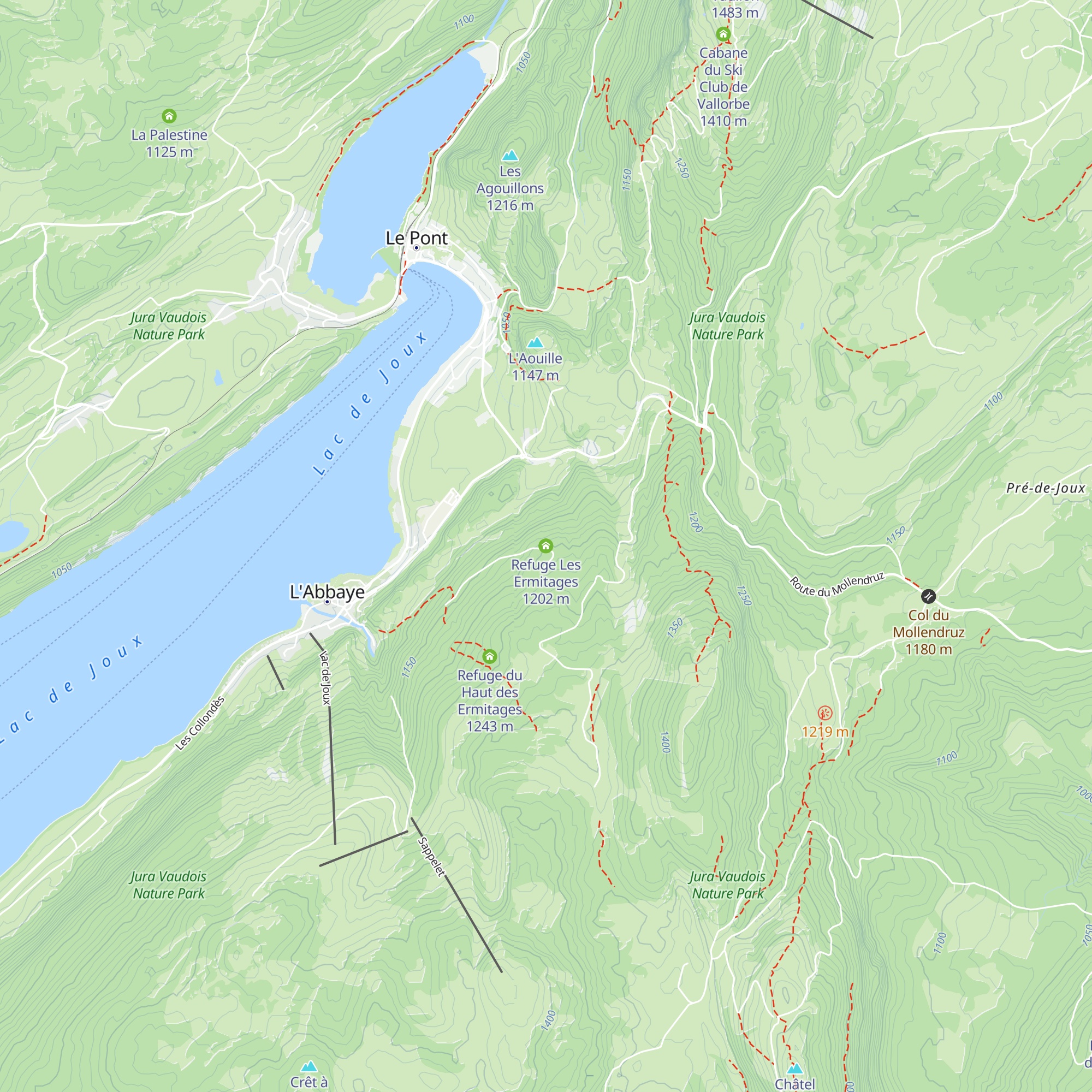 Refuge Les Ermitages map