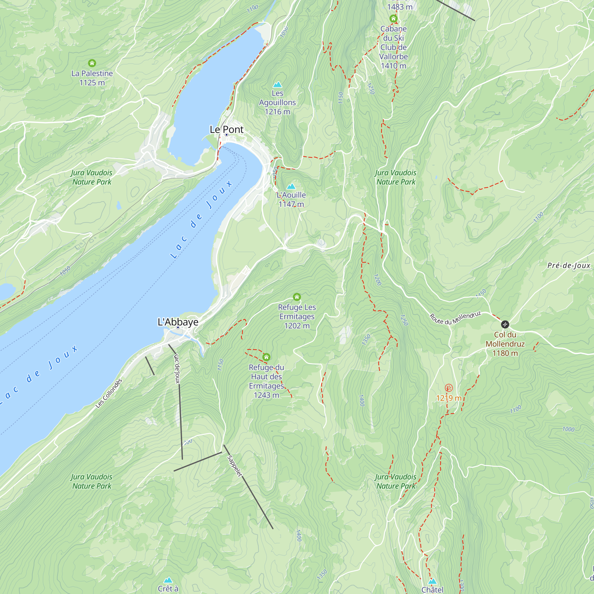 Refuge Les Ermitages map