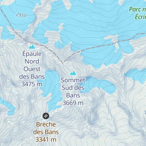 Map of Sommet Sud des Bans